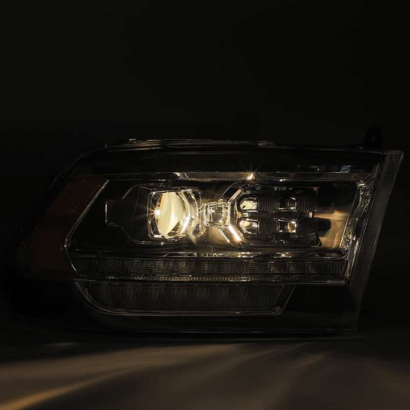 AlphaRex LUXX LED Projector Headlights for Dodge Ram 2500, featuring a sleek plank design and advanced LED technology.