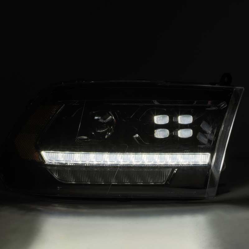 AlphaRex LUXX LED Projector Headlights for Dodge Ram 2500, featuring a sleek plank design and advanced LED technology.