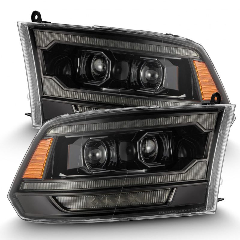AlphaRex LUXX LED Projector Headlights for 09-18 Ram 2500 in sleek plank style, showcasing modern design and advanced LED technology.