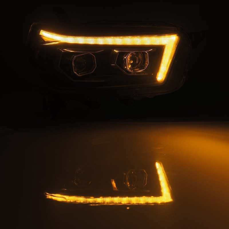 AlphaRex LUXX LED Projector Headlights for 2010-2013 Toyota 4Runner in sleek plank style, showcasing modern design and advanced LED technology.