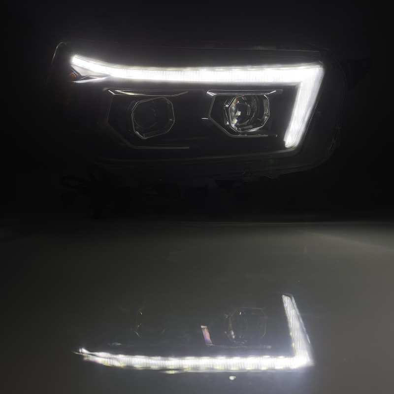 AlphaRex LUXX LED Projector Headlights for 2010-2013 Toyota 4Runner in sleek plank style, showcasing modern design and advanced LED technology.