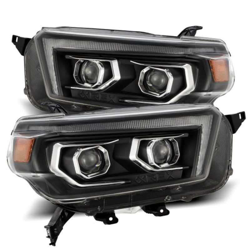 AlphaRex LUXX LED Projector Headlights for 2010-2013 Toyota 4Runner in sleek plank style, showcasing modern design and advanced LED technology.