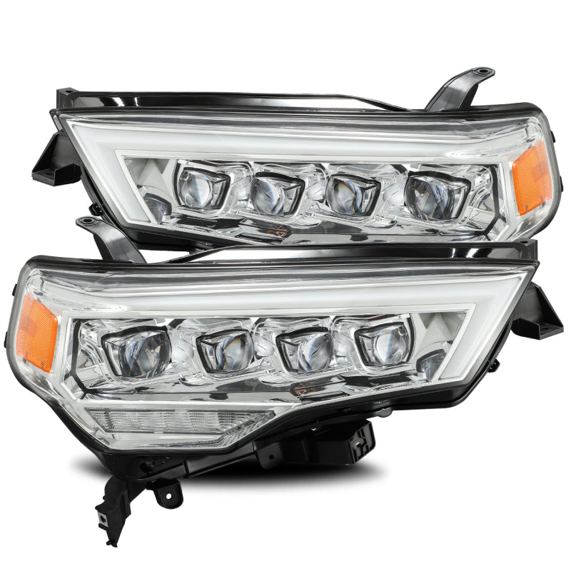 AlphaRex NOVA LED projector headlights for 2014-2020 Toyota 4Runner, featuring Ice Cube 3D projector technology and sleek plank style design.