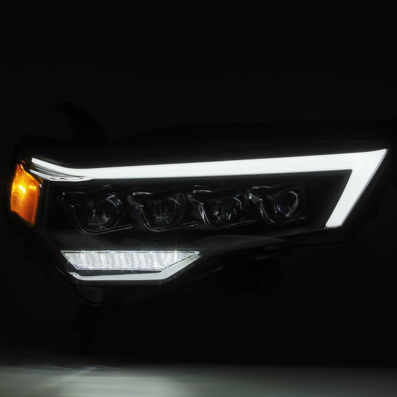 AlphaRex NOVA LED projector headlights for 2014-2020 Toyota 4Runner, featuring Ice Cube 3D projector technology and sleek plank style design.