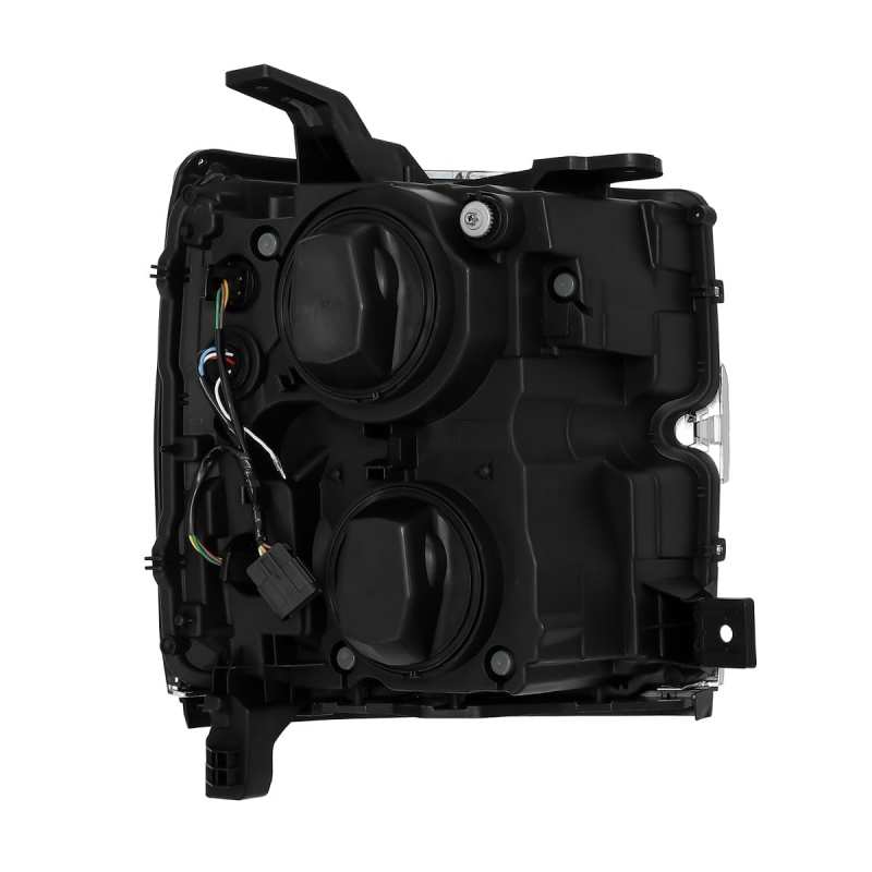 AlphaRex NOVA LED projector headlights for 2015-2018 Chevy Silverado, featuring a sleek black design and advanced LED technology.