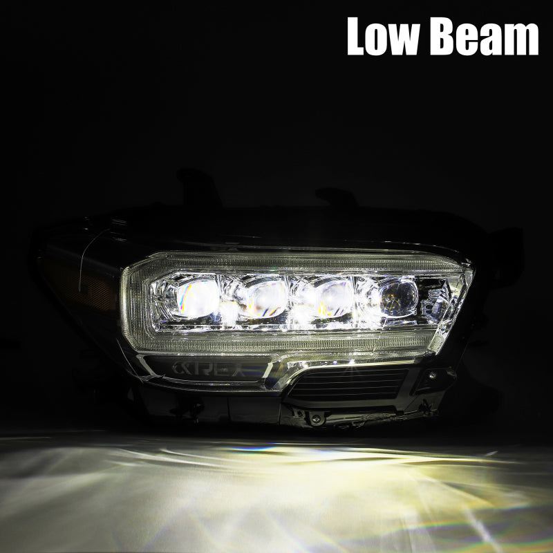AlphaRex NOVA LED Projector Headlights for 2016-2022 Toyota Tacoma, featuring Ice Cube 3D projector technology and modern plank style design.