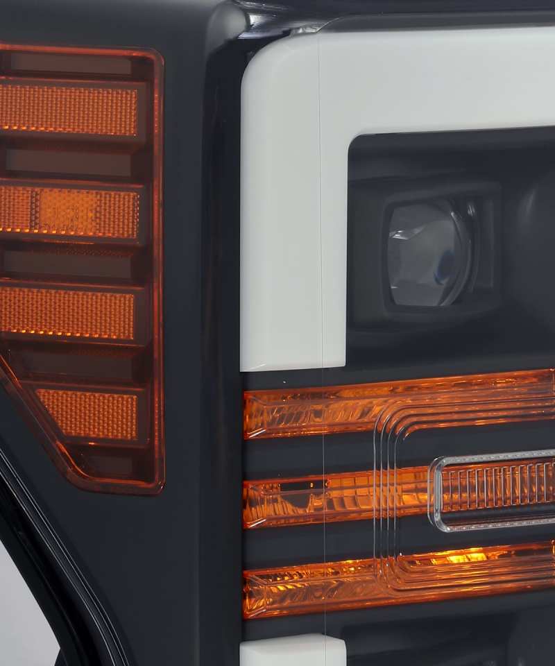 AlphaRex PRO-Series Projector Headlight for 2017-2019 Ford F-250 in Plnk Style Matt finish, showcasing modern design and quality construction.