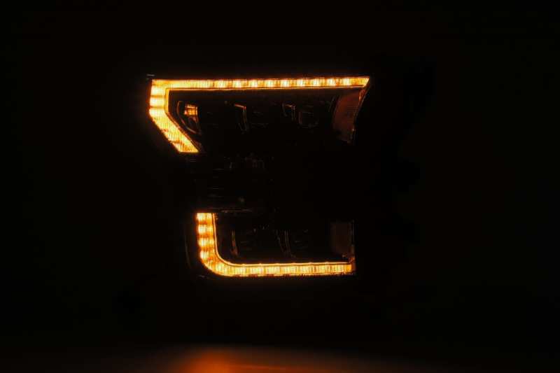 AlphaRex NOVA LED projector headlights for 2017-2020 Ford Raptor, featuring Ice Cube 3D projector design and Osram LED technology.