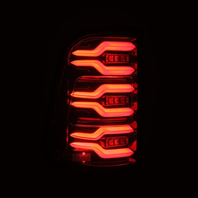 AlphaRex Luxx-Series LED Tail Lights for 2019-2022 Dodge Ram 1500 in Alpha-Black, showcasing modern design and superior brightness.