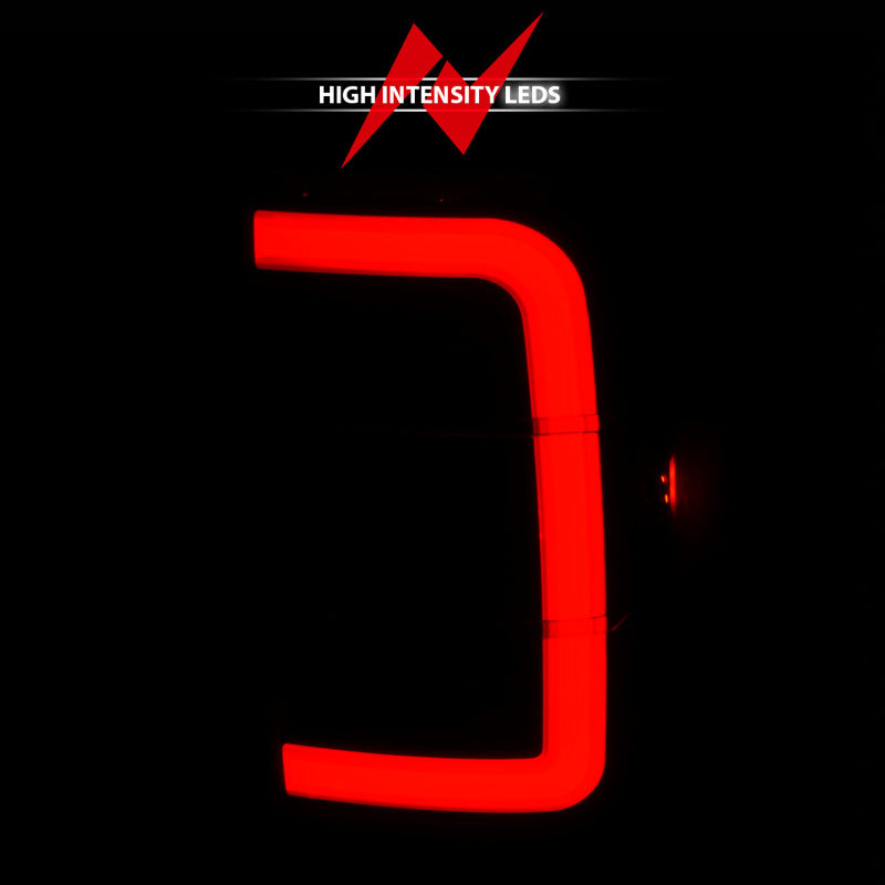 ANZO 01-11 Ford Ranger LED Taillights with black housing and smoke lens, showcasing modern design and enhanced visibility.