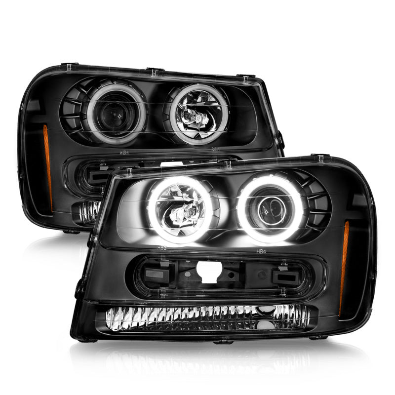 ANZO projector headlights for 2002-2009 Chevrolet Trailblazer, showcasing modern design and superior illumination.