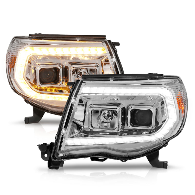 ANZO 05-11 Toyota Tacoma Projector Headlights with light bar switchback, showcasing modern design and superior illumination.