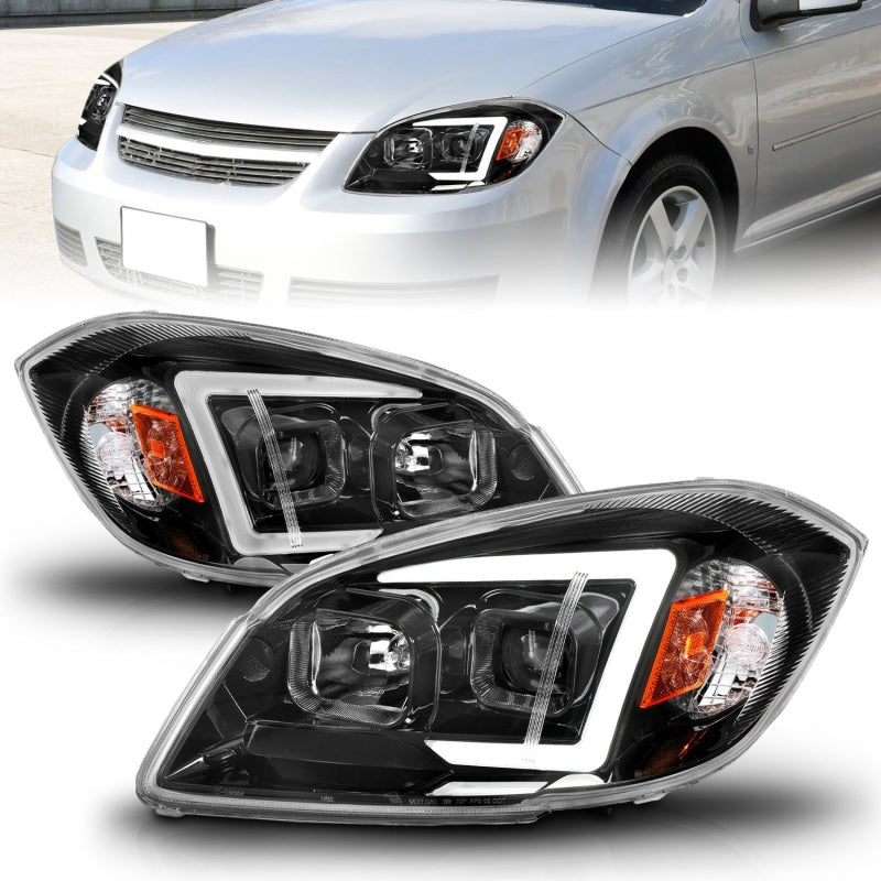ANZO LED projector headlights for Chevrolet Cobalt and Pontiac G5, showcasing modern design and powerful light output.