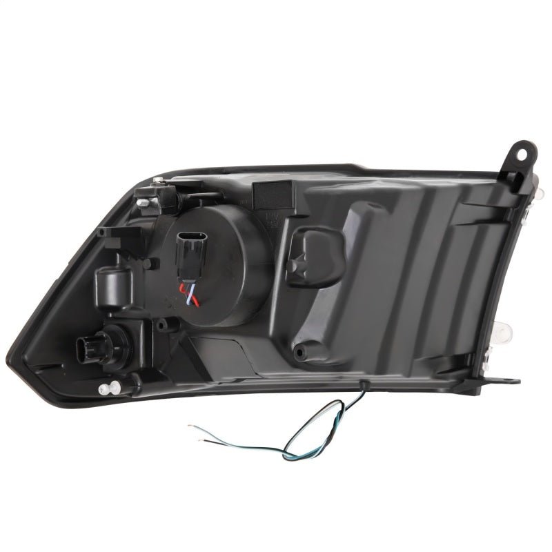 ANZO 09-18 Dodge Ram 1500 Plank Style Projector Headlights in chrome finish, showcasing innovative design and superior lighting.