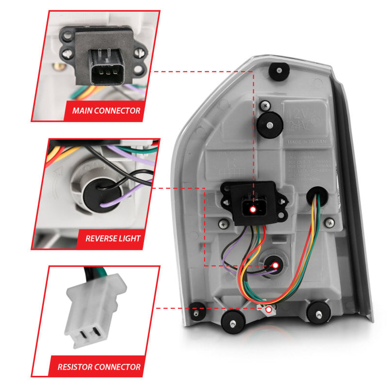 ANZO 11-14 Chrysler 300 LED Taillights in chrome finish with sequential lighting, showcasing modern design and enhanced visibility.