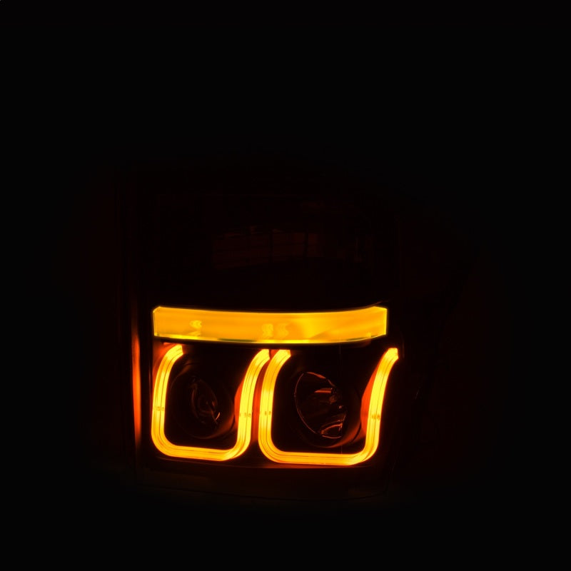 ANZO 11-16 Ford F-150 Super Duty Projector Headlights with U-Bar switchback design, showcasing modern styling and superior lighting performance.