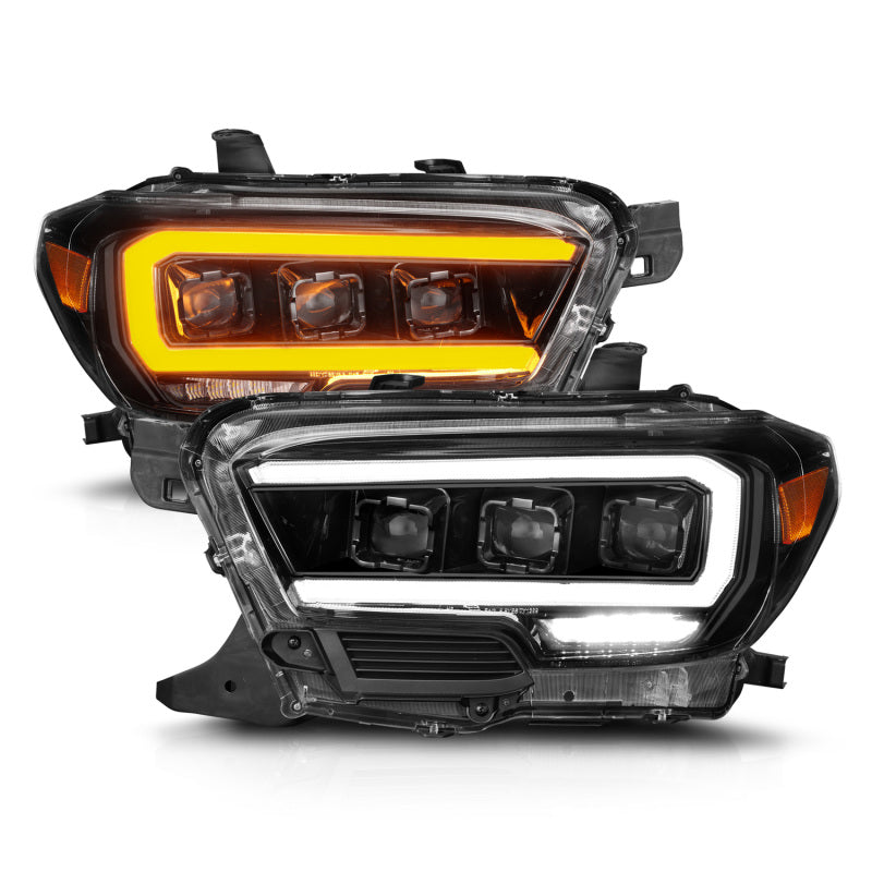 ANZO Full LED Projector Headlights for 2016-2022 Toyota Tacoma SR/SR5, showcasing sleek design and advanced LED technology.