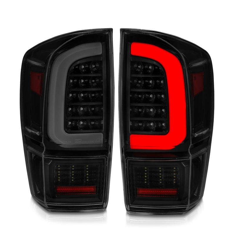 ANZO LED Tail Lights for 2016-2022 Toyota Tacoma featuring a light bar sequential design, enhancing visibility and style.