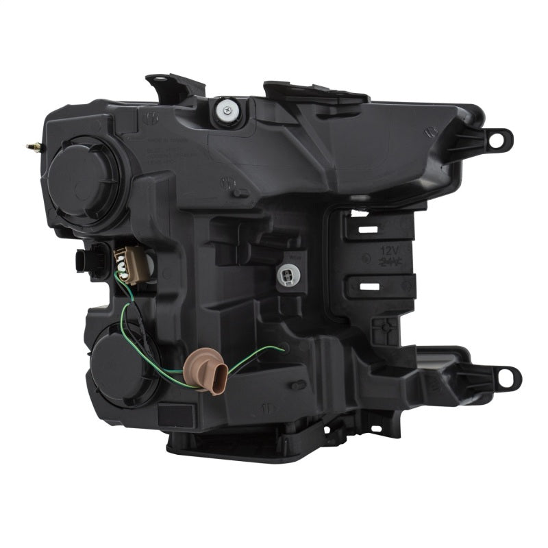 ANZO LED projector headlights for 2018-2020 Ford F-150 with plank style switchback design, showcasing modern aesthetics and superior illumination.