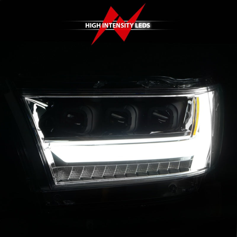 ANZO LED projector headlights for 2019-2021 Dodge Ram 1500, featuring clear lens and black housing for improved visibility and style.
