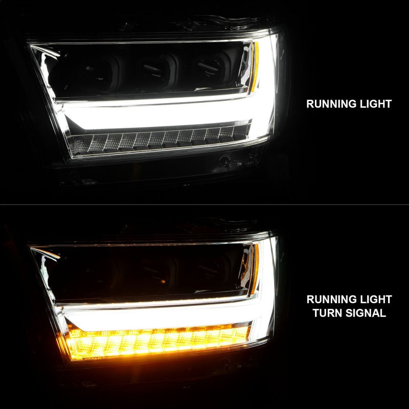 ANZO LED projector headlights for 2019-2021 Dodge Ram 1500, featuring clear lens and black housing for improved visibility and style.