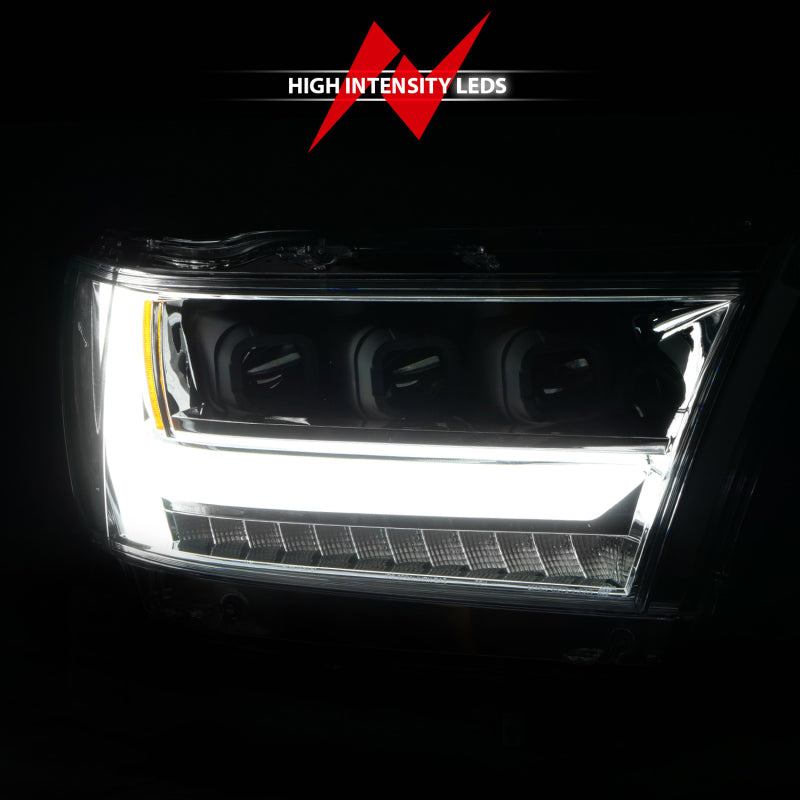 ANZO LED projector headlights for 2019-2021 Dodge Ram 1500, featuring clear lens and black housing.