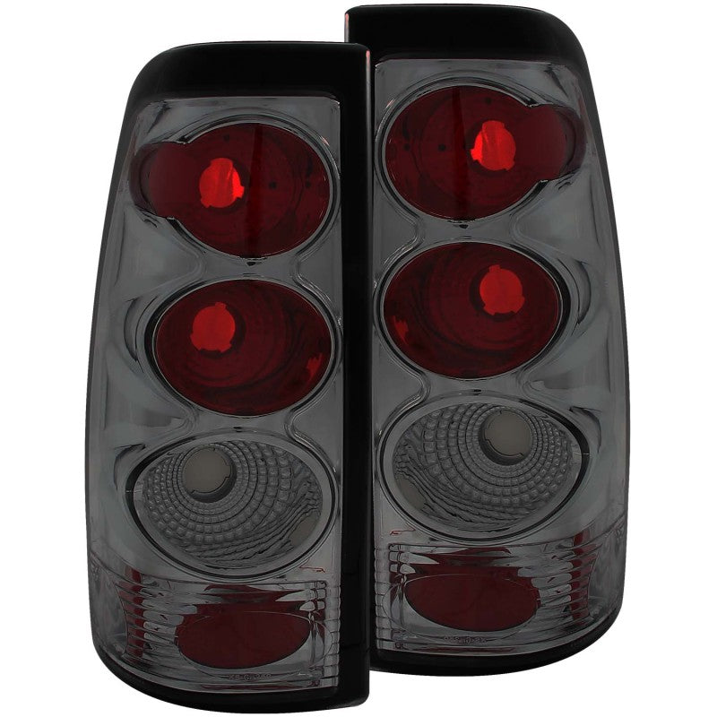 ANZO smoke taillights for 1999-2002 Chevrolet Silverado 1500, showcasing a sleek design and modern look.