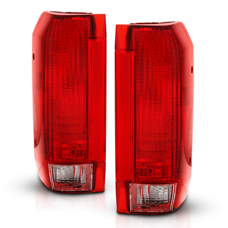 ANZO 1992-1996 Ford Bronco Taillight with red and clear lens, showcasing its sleek design and high-quality construction.