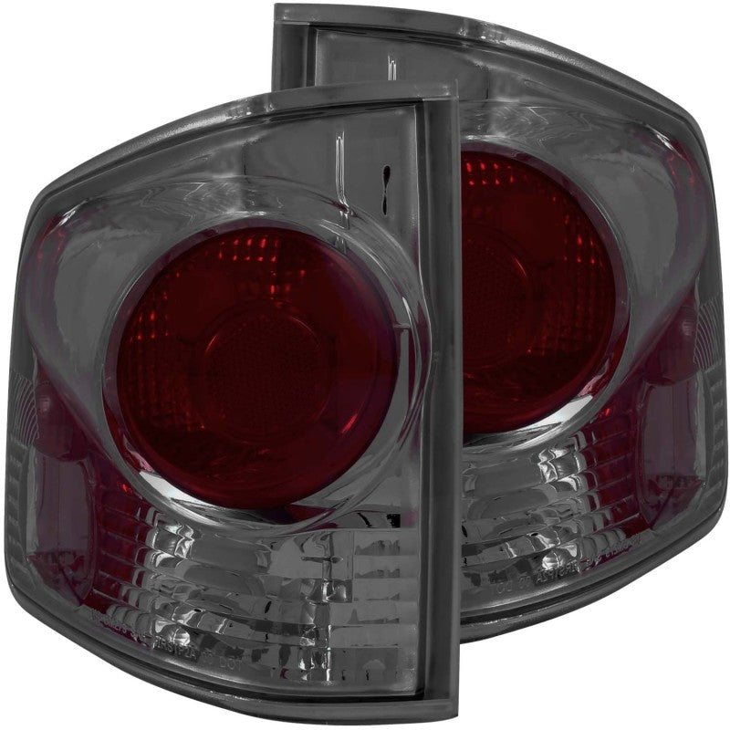 ANZO 1995-2005 Chevrolet S-10 taillights with smoke lens and 3D style, showcasing sleek design and modern aesthetics.