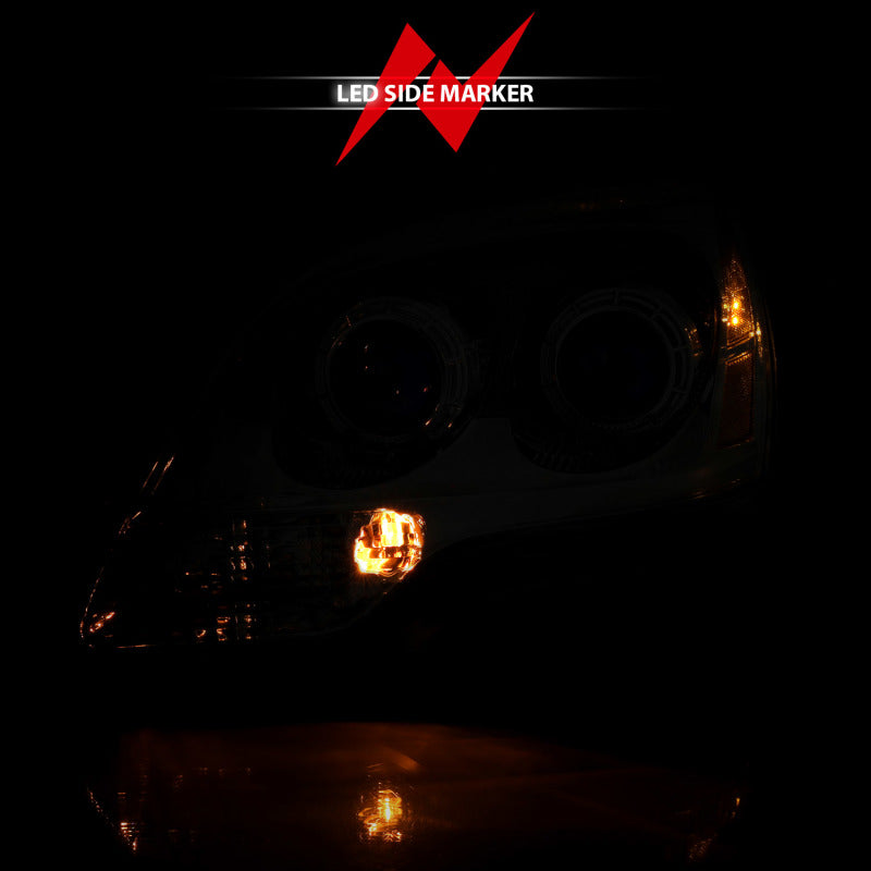 ANZO Crystal Headlight for 1997-1999 Toyota Camry featuring chrome and amber design, enhancing visibility and style.