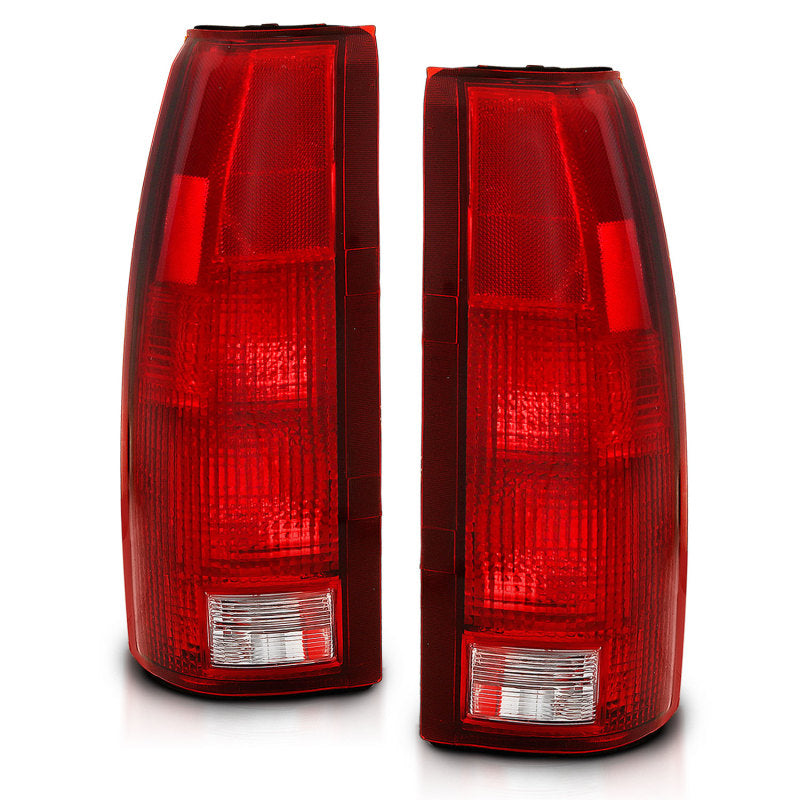 ANZO 1988-1999 Chevy C1500 taillight with red and clear lens, showcasing its sleek design and high-quality construction.