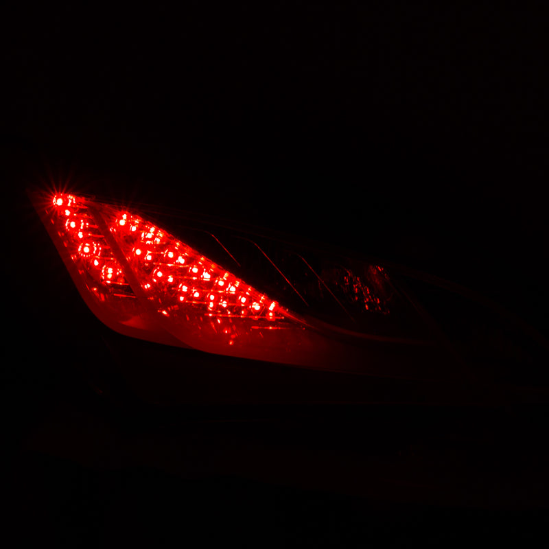 ANZO LED taillights for 2010-2013 Hyundai Genesis Coupe in red and clear design, showcasing modern styling and enhanced visibility.