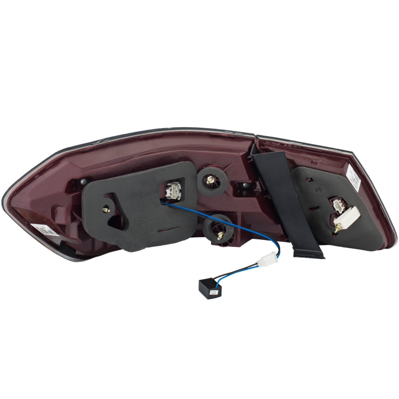 ANZO LED Taillights for 2010-2013 Mercedes Benz E Class in Red/Clear, showcasing modern design and enhanced visibility.