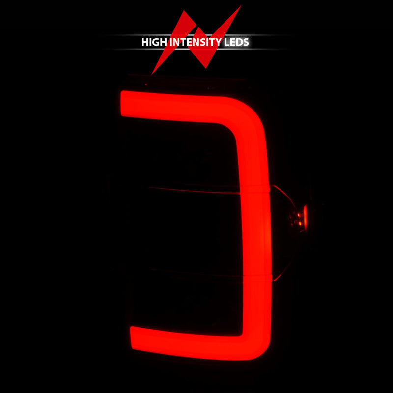 ANZO LED Tail Lights for 2001-2011 Ford Ranger with black housing and light bar design.