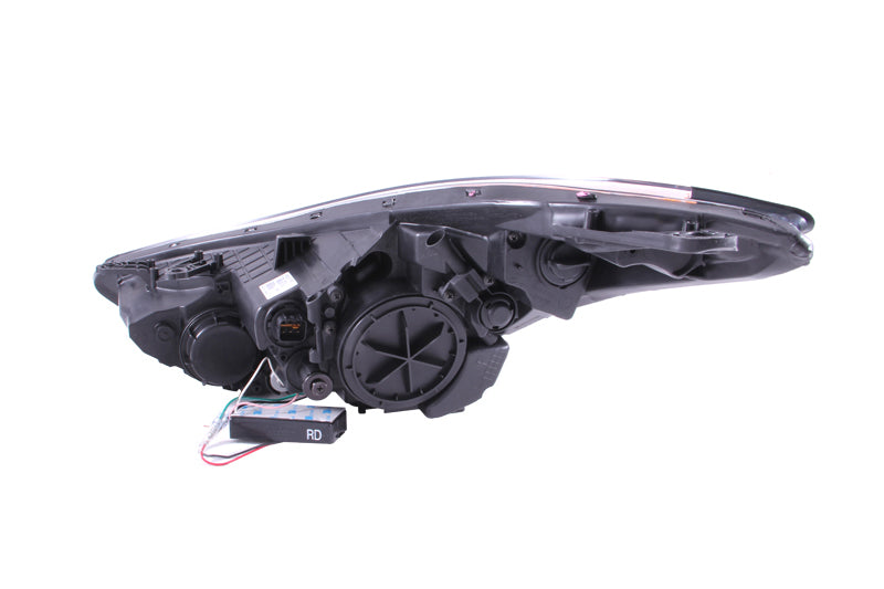 ANZO 2011-2014 Hyundai Elantra Projector Headlights with Halo Chrome, showcasing clear lens and chrome housing.