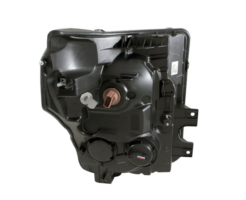 Back view of vehicle headlight.