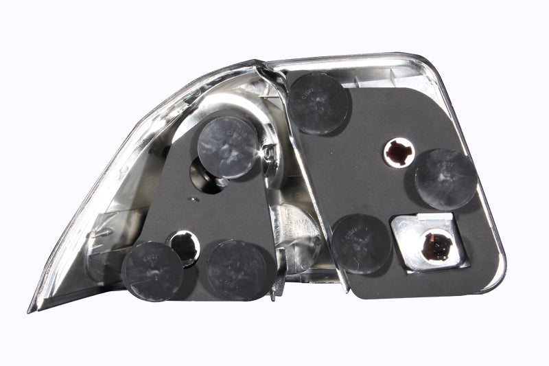 ANZO 2001-2004 Honda Civic Taillights featuring black housing and clear lens, designed for improved visibility and style.