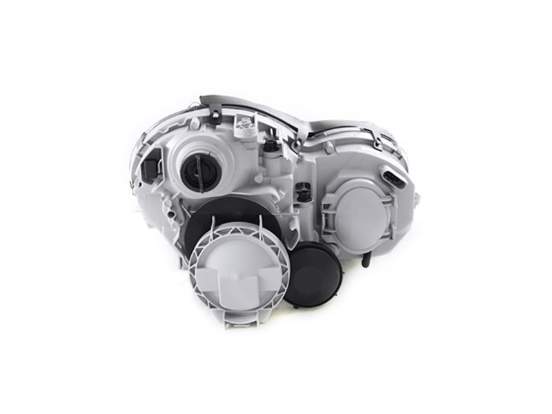 ANZO projector headlights for 2001-2007 Mercedes Benz C Class, featuring clear lens and black housing.