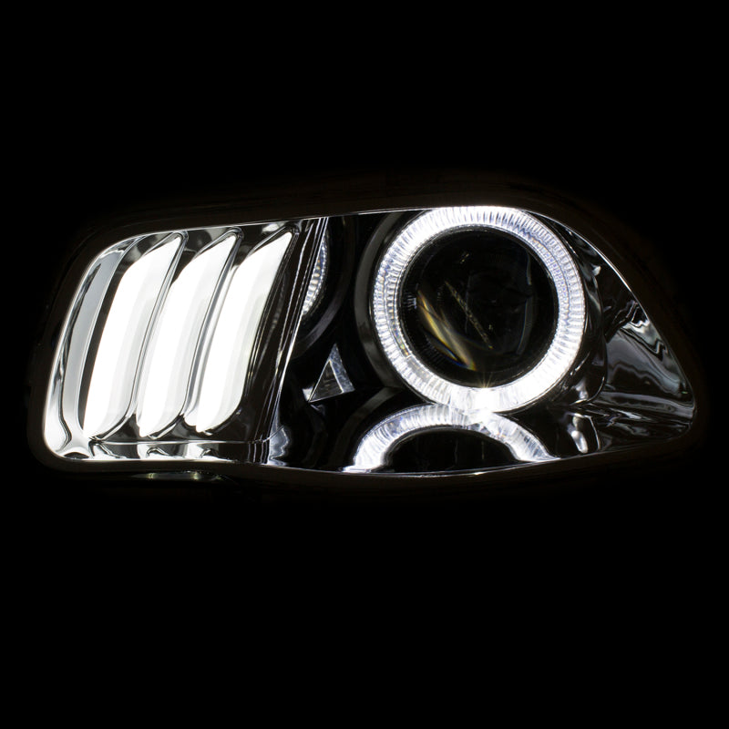 ANZO 2014-2016 Jeep Cherokee Projector Headlights with chrome clear finish, showcasing modern design and superior lighting technology.