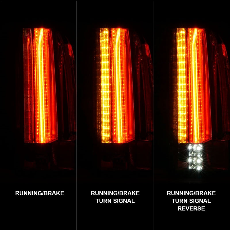 ANZO LED taillights for 2015-2017 GMC Yukon with chrome housing and clear lens.