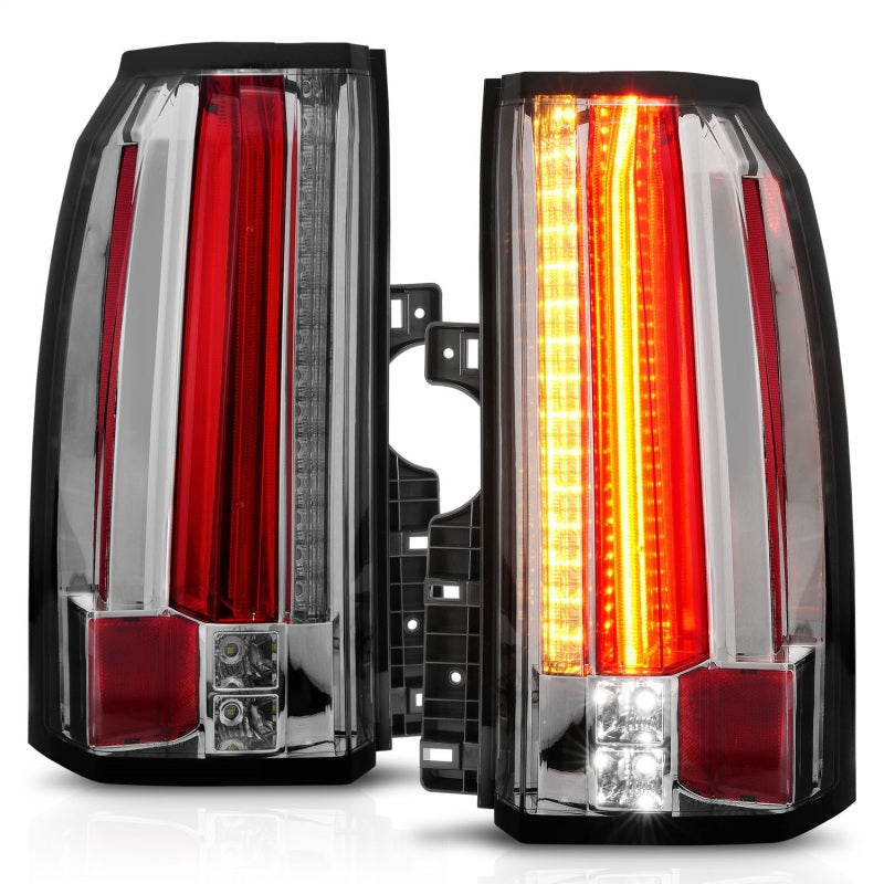 ANZO LED taillights for 2015-2017 GMC Yukon with chrome housing and clear lens.