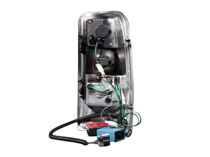 ANZO LED taillights for 2000-2006 Chevrolet Suburban, featuring a red and clear lens design for enhanced visibility.