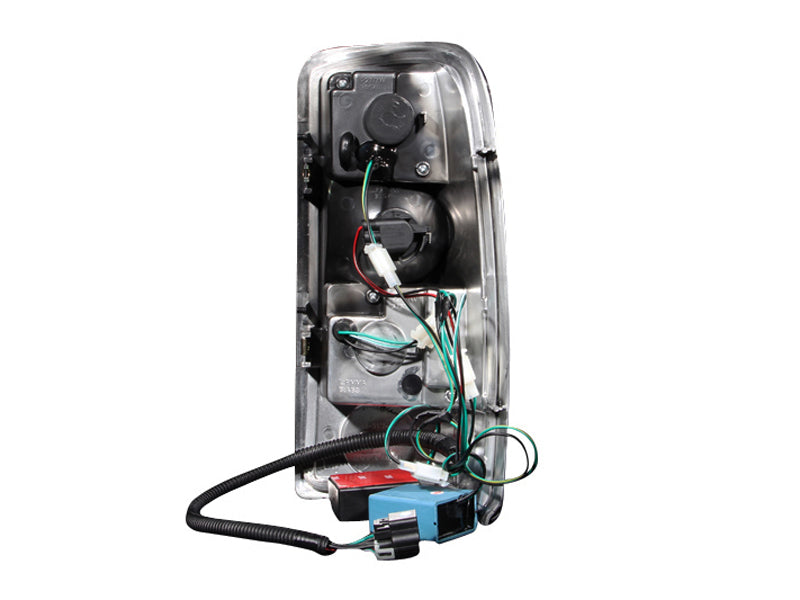 ANZO LED taillights for 2000-2006 Chevrolet Suburban, featuring a red and clear lens design for enhanced visibility.