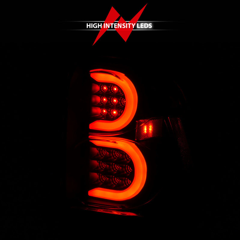 ANZO LED Tail Lights for 2002-2009 Chevrolet Trailblazer with light bar design, showcasing sleek and modern styling.