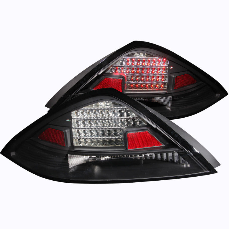 ANZO 2003-2005 Honda Accord LED taillights with black housing and clear lens, showcasing modern design and enhanced visibility.