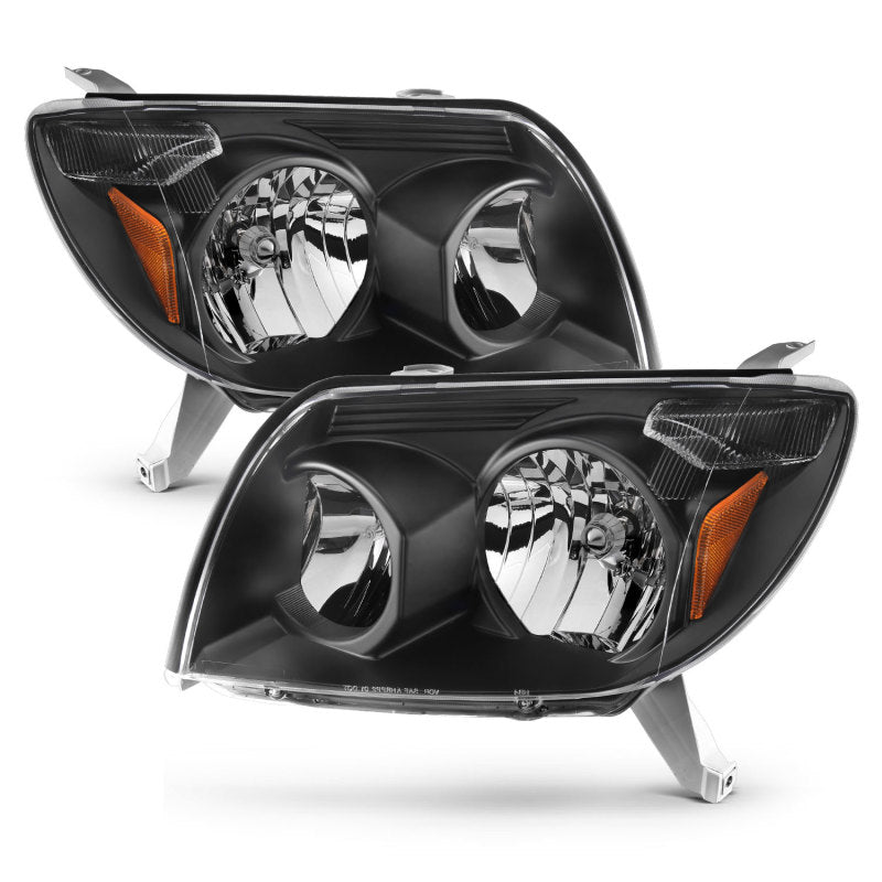 ANZO Crystal Headlights for 2003-2005 Toyota 4Runner featuring clear lens and black housing.