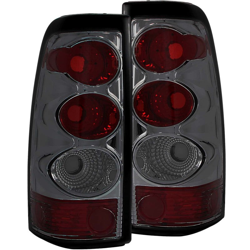 ANZO 2003-2006 Chevrolet Silverado 1500 taillights with smoke lens, showcasing sleek design and modern aesthetics.