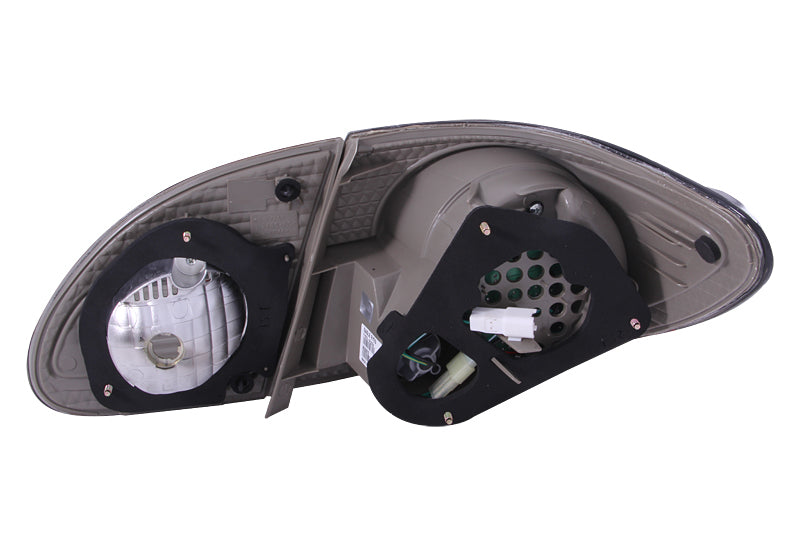 ANZO LED taillights for 2003-2008 Toyota Corolla in red and smoke lens, showcasing modern design and bright illumination.