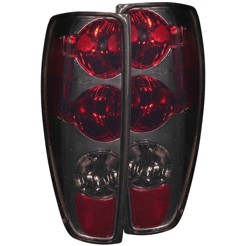 ANZO 2004-2012 Chevrolet Colorado taillights with red and smoke lens, showcasing a sleek design for enhanced vehicle appearance.