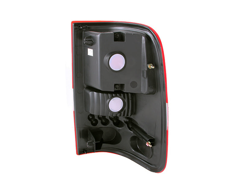 ANZO 2004-2008 Ford F-150 taillights with chrome housing and clear lens, showcasing modern design and enhanced visibility.